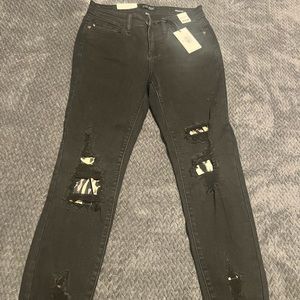 Black Judy Blue Jeans with Leopard Print